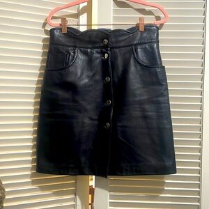 Maje Black Leather Skirt